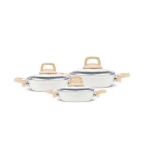 Swiss Crystal Induction 6-Piece Cookware Set, Creamy