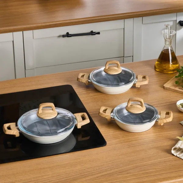 Swiss Crystal Induction 6-Piece Cookware Set, Creamy - Image 3