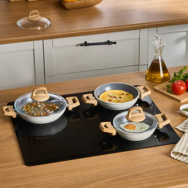 Swiss Crystal Induction 6-Piece Cookware Set, Creamy - Image 4