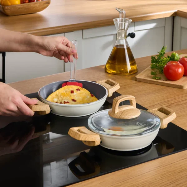 Swiss Crystal Induction 6-Piece Cookware Set, Creamy - Image 5