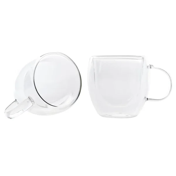 Double Wall Borosilicate Glass Espresso Cup Set of 2, 80ml, Transparent - Image 2