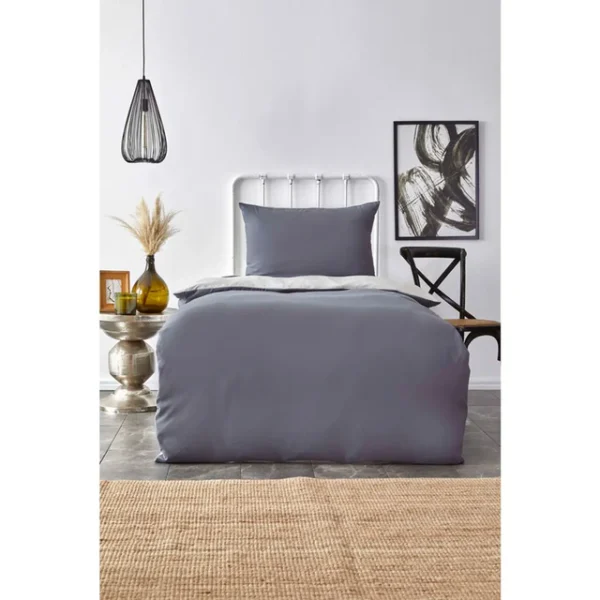 Duvet Cover Set, Single, Light & Dark Grey - Image 2