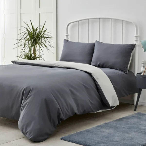 Duvet Cover Set, Double, Grey - Image 2