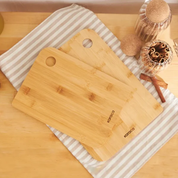Azur 2-Piece Bamboo Chopping Board, Wood - Image 2