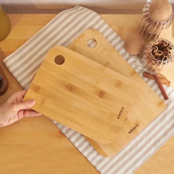 Azur 2-Piece Bamboo Chopping Board, Wood - Image 3