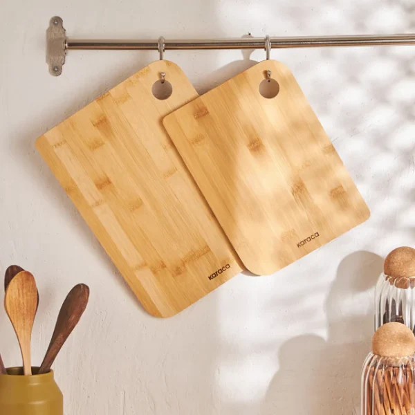 Azur 2-Piece Bamboo Chopping Board, Wood - Image 4