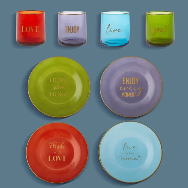 Intense 8-Piece Glass Serveware and Glass Set, Multi - Image 3