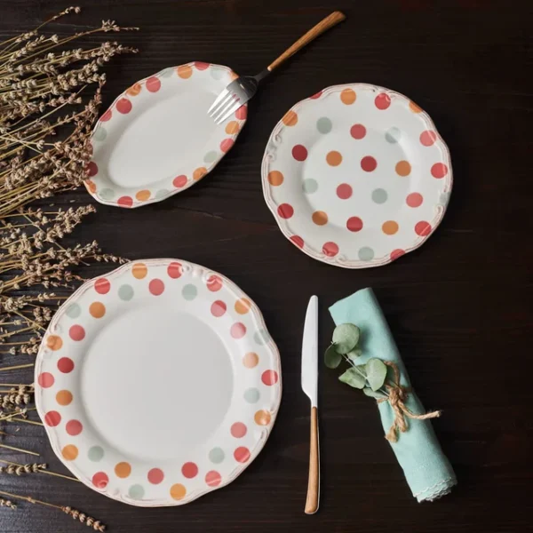 Romance 12-Piece Ceramic Dinner Set for 4 People - Image 2