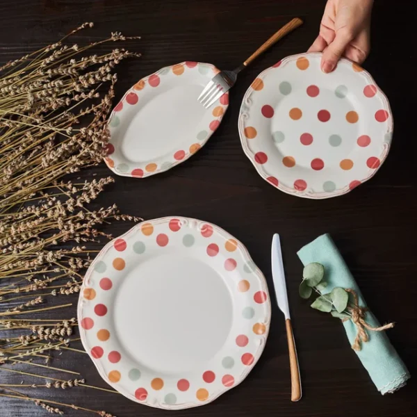 Romance 12-Piece Ceramic Dinner Set for 4 People - Image 3