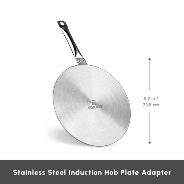 Stainless Steel Induction Hob Plate Adapter, 23.5cm, Grey - Image 2