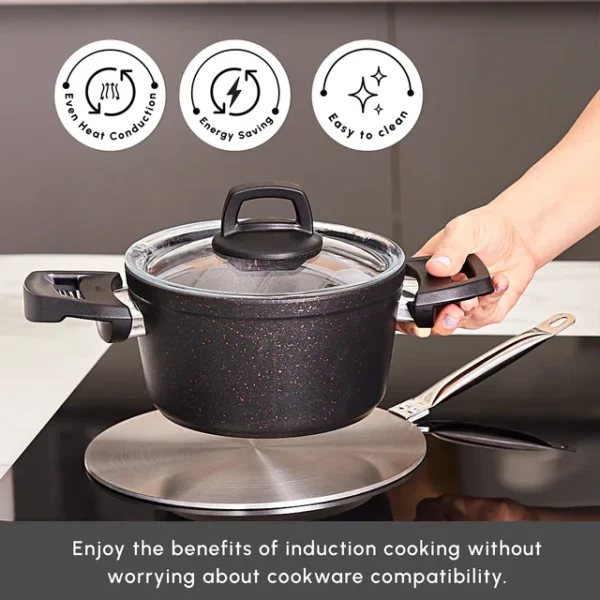 Stainless Steel Induction Hob Plate Adapter, 23.5cm, Grey - Image 3