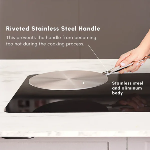 Stainless Steel Induction Hob Plate Adapter, 23.5cm, Grey - Image 5