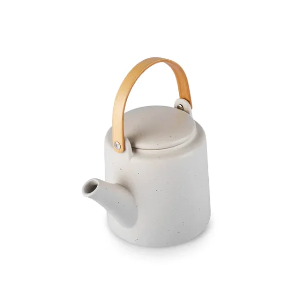 Yuuki 7-Piece Ceramic Tea Cup Set for 6 People, Beige - Image 2
