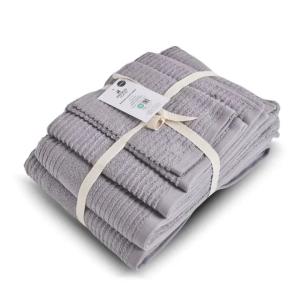 Rachel Supreme 100% Turkish Cotton Towel Set, 5-Piece, Light Grey