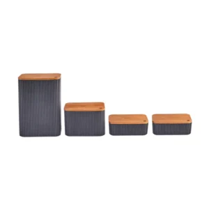 Massimo 4-Piece Plastic Storage Container Set, 5L, Anthracite