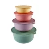Forbs 4-Piece Plastic 2-in-1 Storage Container Set, 1L, Multi
